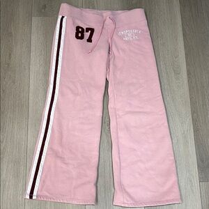Aeropostale Pink Lounge Pants with Red and White Stripes